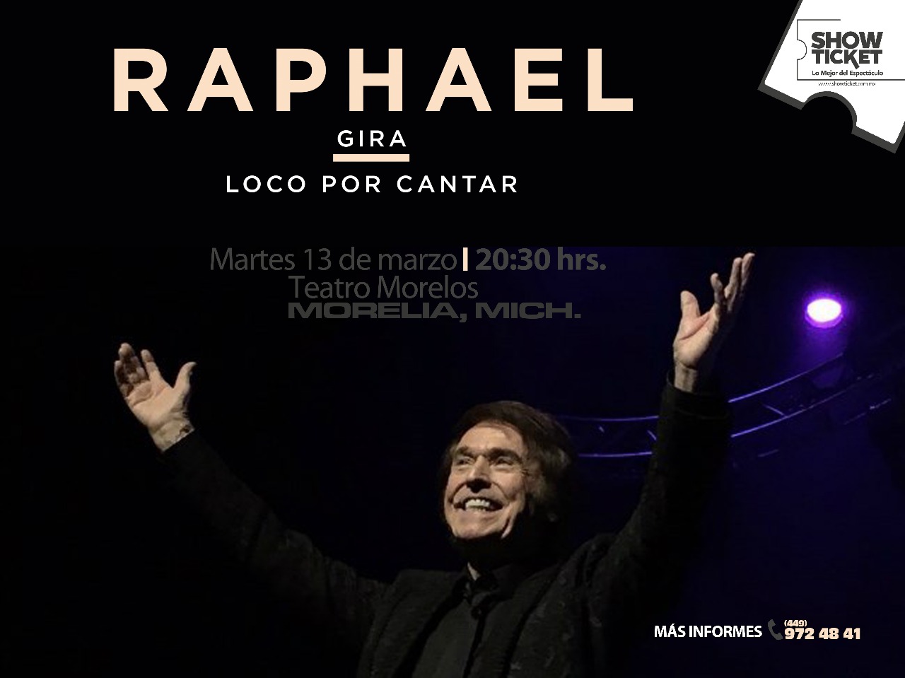  Raphael llegará a Morelia en marzo con su Tour “Loco por cantar”