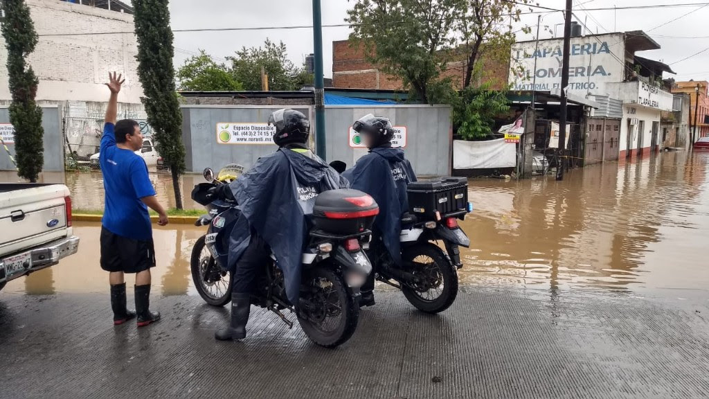  SSP en la labores de auxilio por lluvias en Morelia
