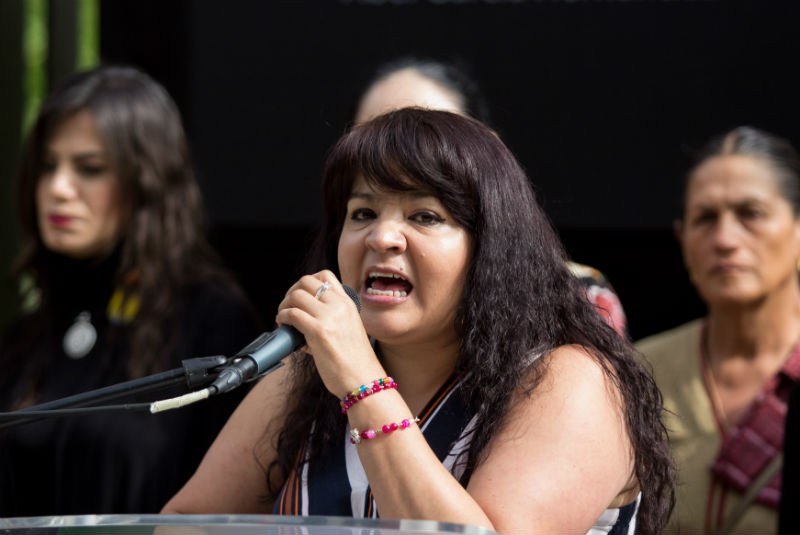  Nestora Salgado entrega lista de presos políticos
