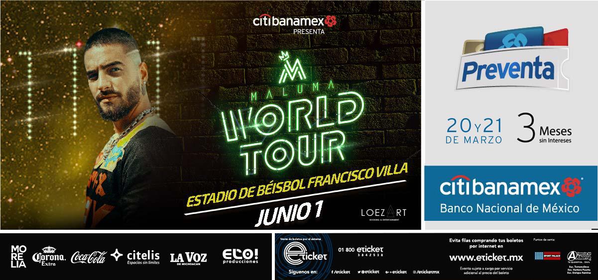  Iniciará preventa Citibanamex para concierto de Maluma en Morelia