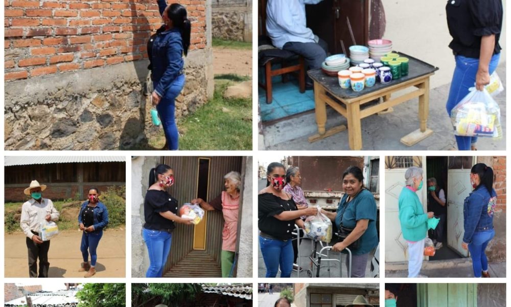  Wilma Zavala entrega en Zacapu apoyos alimentarios, cubrebocas y aparatos funcionales a personas con discapacidad