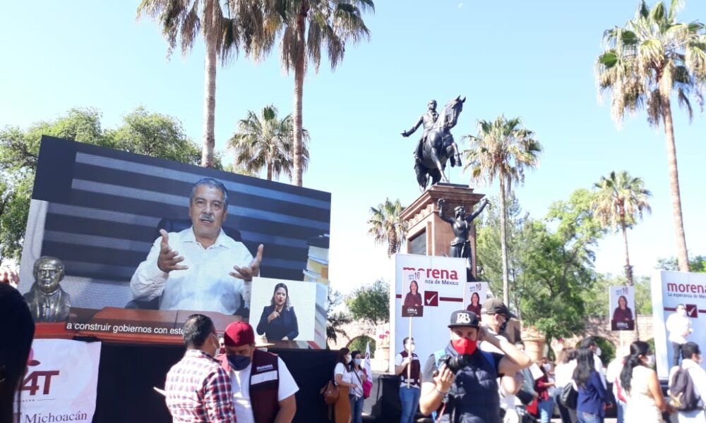  Sin candidatura, Raúl Morón da mensaje en arranque de campaña a la gubernatura por Morena