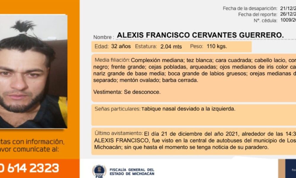  FGE emite búsqueda de Alexis Cervantes, basquetbolista desaparecido en Los Reyes