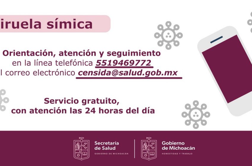  Habilita Censida línea telefónica y correo electrónico para prevención de la viruela símica