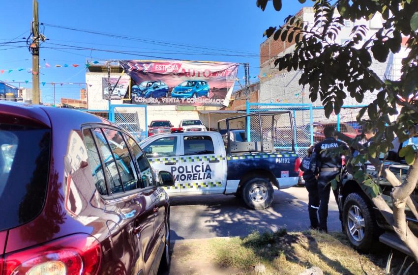 Se registra tiroteo en lote de carros de Morelia; hay 1 muerto y 2 heridos