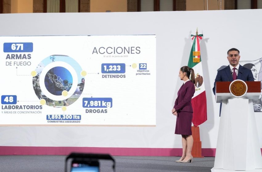 En 15 días, Gobierno de México detiene a 1,233 personas y asegura casi 8 toneladas de droga