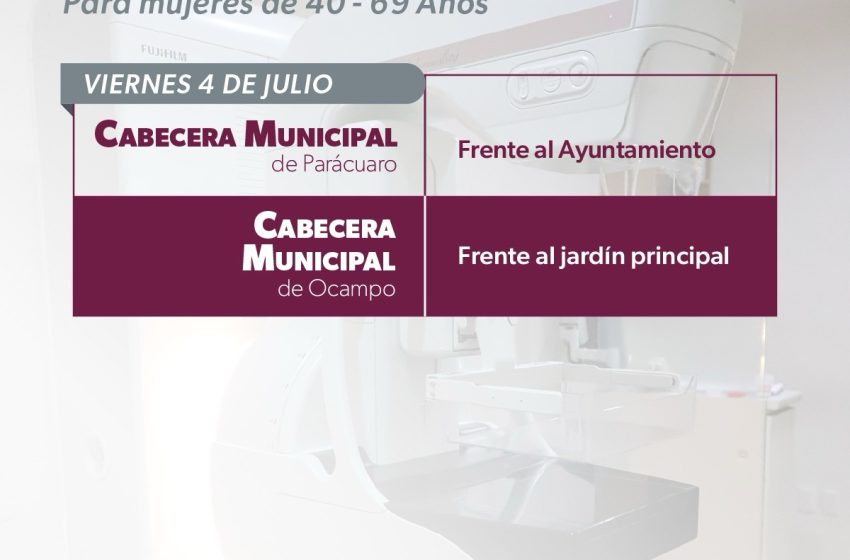 Unidades móviles de mastografía recorrerán 7 municipios en julio: SSM