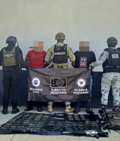 SSP y Defensa detienen a dos hombres armados en Buenavista
