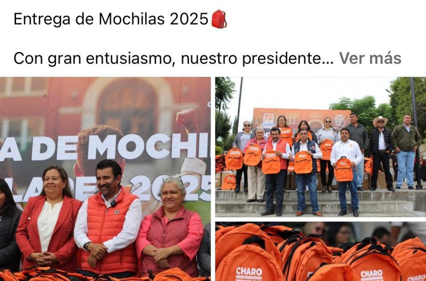 Ciudadanos de Charo denuncian uso electoral de programa de mochilas escolares